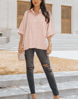 Paula Button Front Dolman Sleeves Shirt