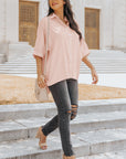 Paula Button Front Dolman Sleeves Shirt