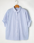 Baylee Stripe Dolman Sleeve Oversize Top