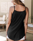 Gemma Spaghetti Strap V-Neck Flowy Tunic Tank Top
