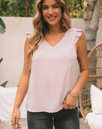 Alice Ruffled V Neck Tank Top