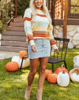 Morgan Crew Neck Drop-shoulder Striped Sweater