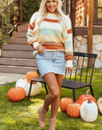 Morgan Crew Neck Drop-shoulder Striped Sweater