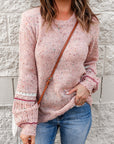 Noelle Detail Patterned Sleeve Sweater