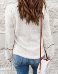Noelle Detail Patterned Sleeve Sweater