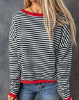 Madelynn Striped Drop Shoulder Sweater