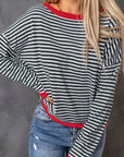 Madelynn Striped Drop Shoulder Sweater
