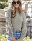Remi Cable Knit Sleeve Sweater