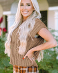 Laura Crew Neck Cable Knit Short Sleeve Sweater