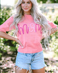 Maxine Mom Tinsel Front Short Sleeve Sweater