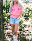Maxine Mom Tinsel Front Short Sleeve Sweater
