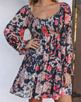 Tessa Floral Tiered Long Puff Sleeve Mini Dress