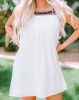 Nola Frill Embroidered Square Neck Shift Dress