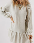 Charlee Puff Sleeve Ruffle Hem Mini Dress