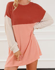 Eva Colorblock Corded Long Sleeve Mini Dress
