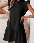 Baylor Flutter Sleeve Crew Neck Shift Dress
