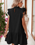 Baylor Flutter Sleeve Crew Neck Shift Dress