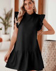 Baylor Flutter Sleeve Crew Neck Shift Dress