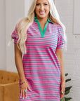 Hattie Stripe Collared T-Shirt Dress