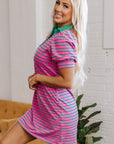 Hattie Stripe Collared T-Shirt Dress