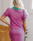 Hattie Stripe Collared T-Shirt Dress