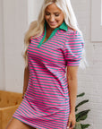 Hattie Stripe Collared T-Shirt Dress