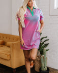 Hattie Stripe Collared T-Shirt Dress