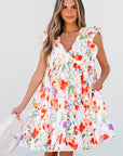 Salem Floral Ruffle Sleeve Dress