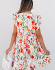 Salem Floral Ruffle Sleeve Dress