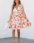 Salem Floral Ruffle Sleeve Dress