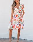 Salem Floral Ruffle Sleeve Dress
