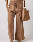 Kenzie Drawstring Elastic Waist Casual Wide Leg Pants
