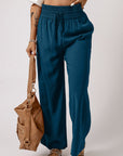 Kenzie Drawstring Elastic Waist Casual Wide Leg Pants
