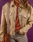 Stella Flap Pocket Metal Button Denim Jacket