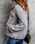 Shaunna Ribbed Corduroy Long Sleeve Jacket with Pocket