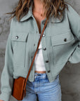 Amaris Waffle Knit Buttons Cropped Jacket