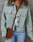 Amaris Waffle Knit Buttons Cropped Jacket