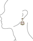 Botanical Green Turquoise Golden Statement Earrings