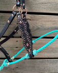 Seafoam Honeycomb Tooled Lariat & Leather Combo Halter