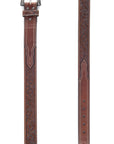 Mens Genuine Leather 3D Embossed Belt - Brown