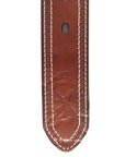 Mens Genuine Leather 3D Embossed Belt - Brown