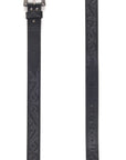 Mens Genuine Leather 3D Embossed Belt - Black