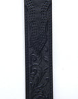 Mens Genuine Leather 3D Embossed Belt - Black