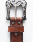 Mens Genuine Horse Leather Belt - Brown