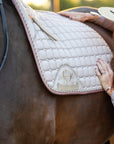 Satin Classic Dressage Saddle Pad - Champagne Taupe