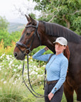 The Hayworth - Black Patent Snaffle with Burgundy Patent Piping & Removable Flash
