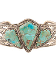 Maltese Blue Turquoise Golden Cuff Bracelet