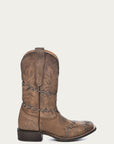 A3532 - MEN'S BARBED WIRE BROWN SQUARE TOE COWBOY BOOT