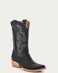 A4423 - MEN'S BLACK STINGRAY EMBROIDERY NARROW SQUARE TOE COWBOY BOOT