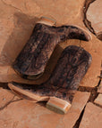 A4337 - MEN'S CHOCOLATE ALLIGATOR INLAY AND EMBROIDERY NARROW SQUARE TOE BROWN COWBOY BOOT